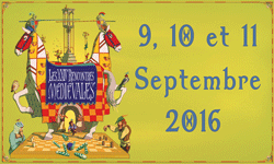 9/10/11 septembre 2016 - Rencontres médiévales de Braine-le-Château